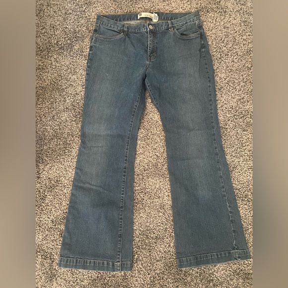 Vintage Gap Jeans 14 R Stretch Long Lean Blue Denim Flare Leg 14R - Picture 1 of 6